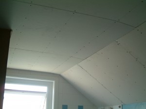 Ceiling over boarded